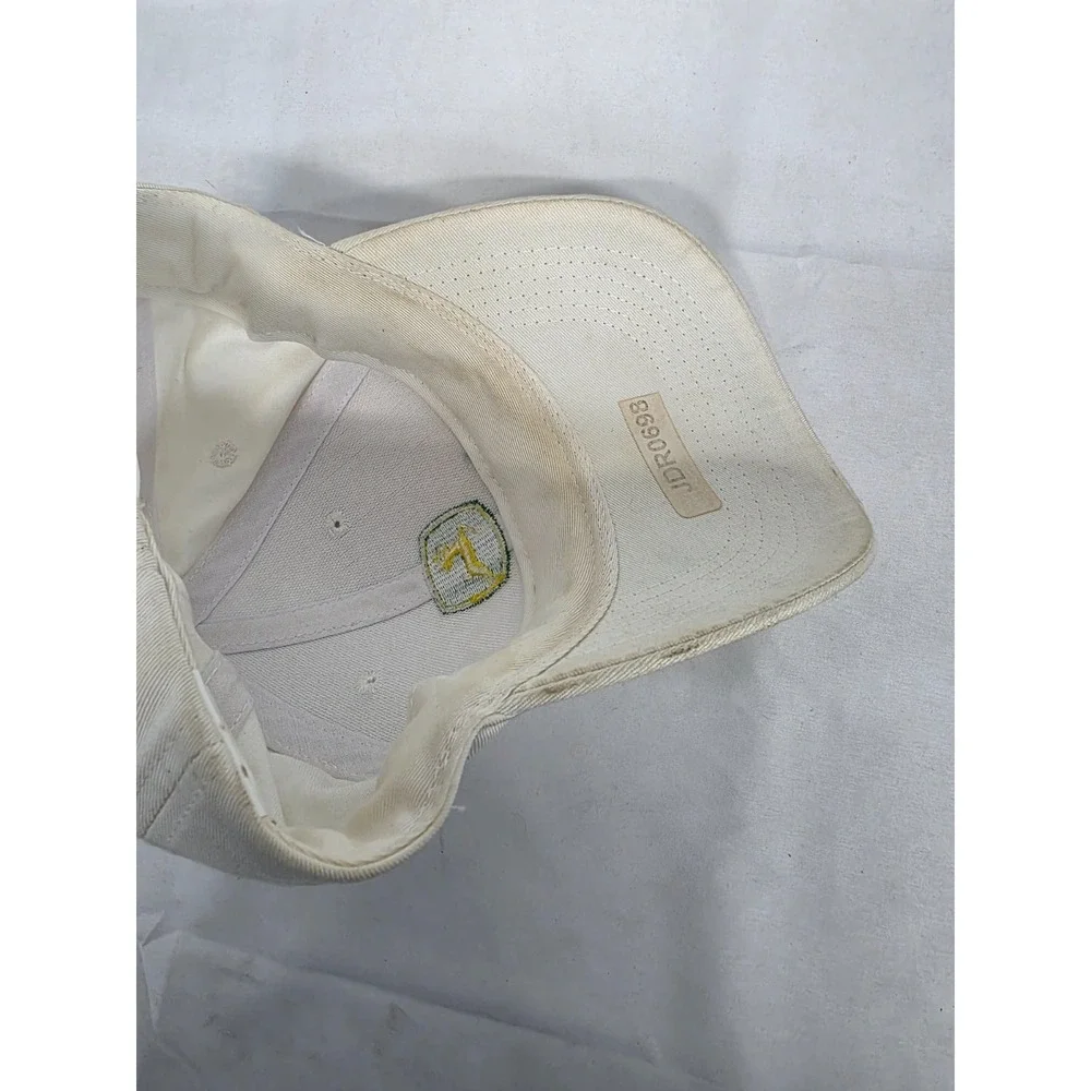John Deere Baseball Cap White Snapback Hat JDR0698 Logo‎ Adjustable Mens